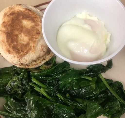 Donut Gallery classic food - Organic spinach - poached egg and English Muffin.JPG